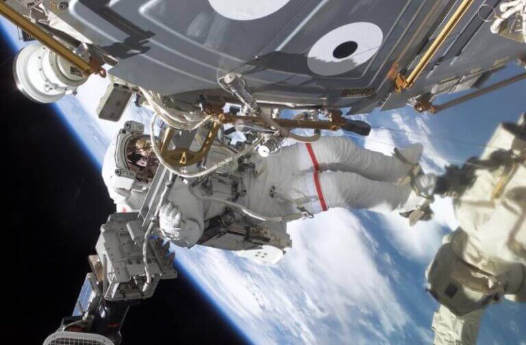 Astronaut participating in extravehicular activity