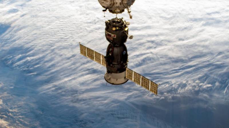 The Soyuz approaches the International Space Station for docking