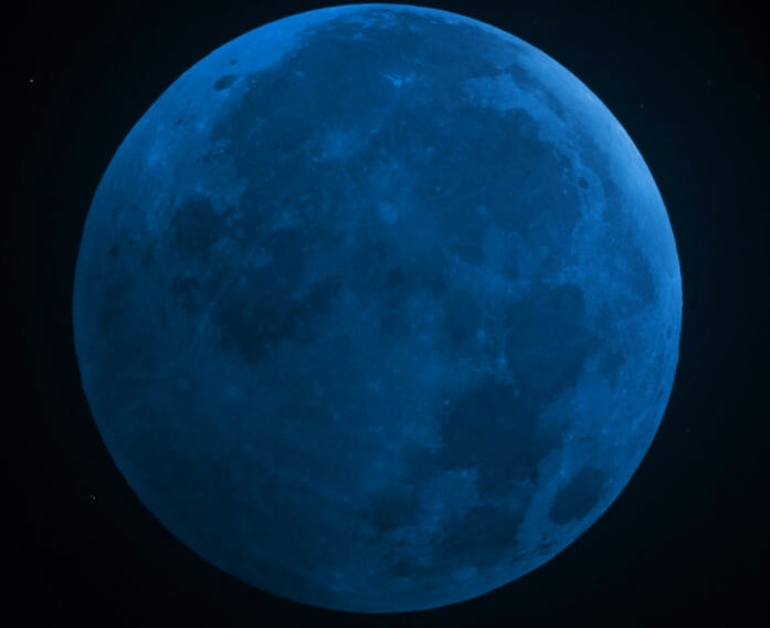 Blue Moon In Night Sky