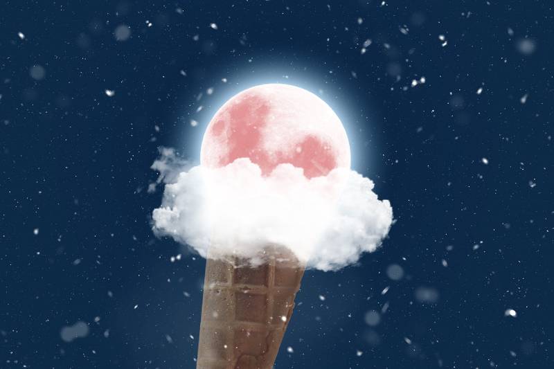 Moon and Ice Cream Cone