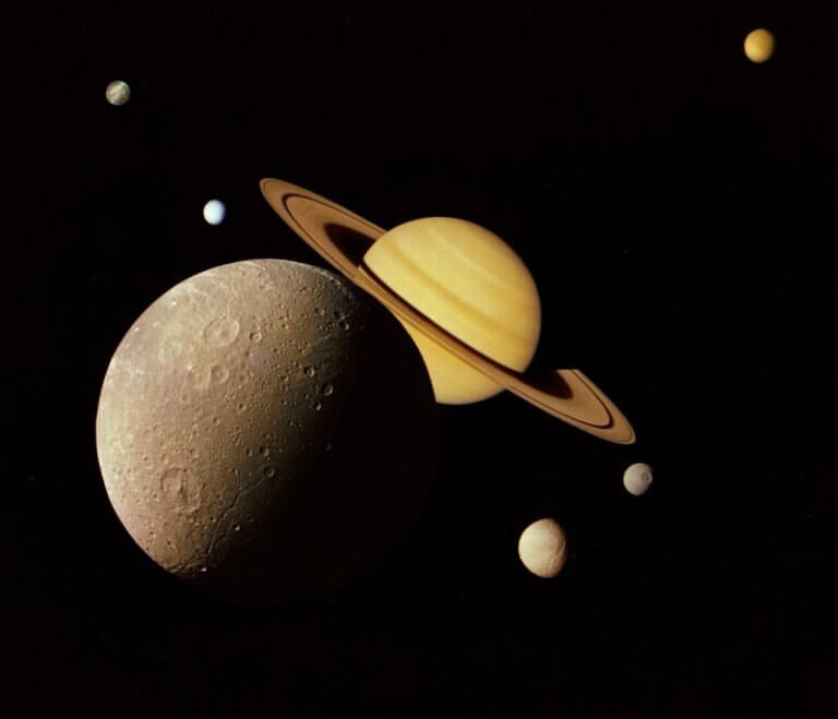 Saturn And Its Moons