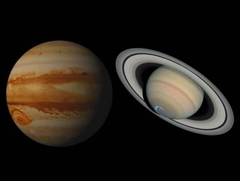 Planet Jupiter and Planet Saturn