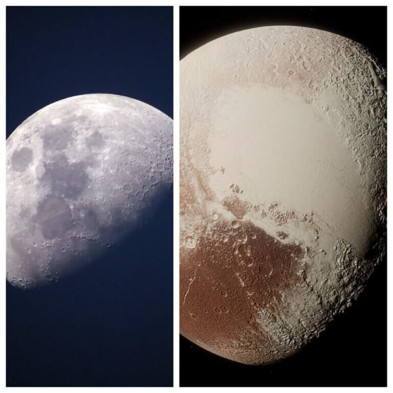 The Moon and Pluto Compared In Size