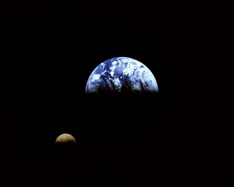 View Of The Moon Orbiting Earth