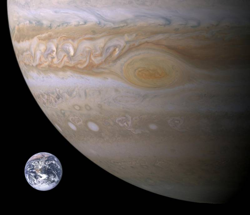 Jupiter and Earth