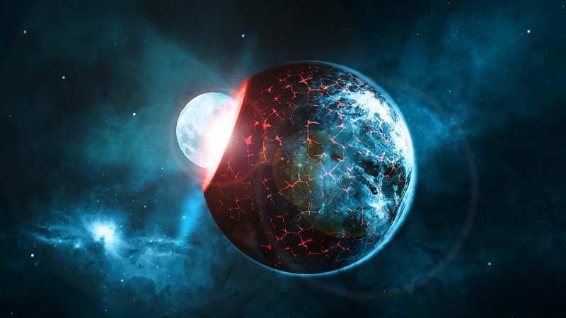 Moon Crashing Into Earth