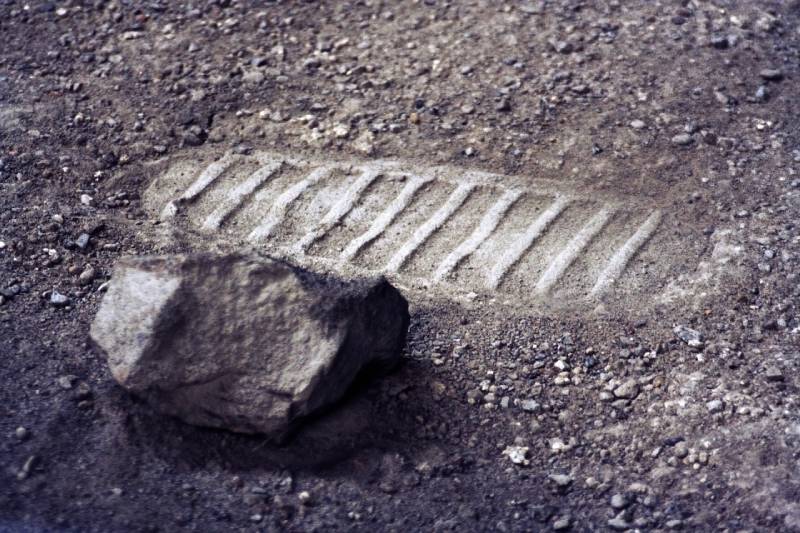 Moon Surface With Foot Print